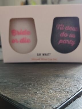 Say Whaat? Bridal Wine Silicone Glass Set